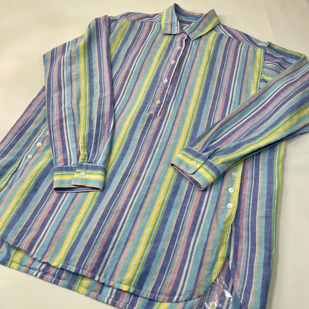 J Mclaughlin Fallon Linen Striped Pullover Button… - image 8